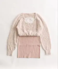 OLIVE des OLIVE Yui企画 ニットミニワンピ ピンク