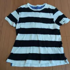 INHERIT 黒白ストライプ Tシャツ