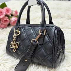 【美品】ランダ キルティング 2WAY　ボストンバッグ 金具　チャーム