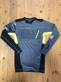 Reebok 長袖シャツ グレー/イエロー　ロングスリーブ