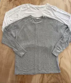 Gap長袖Tシャツ グレー ホワイト 2枚セット