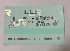 JR北海道 特急ニセコ号 指定席券 札幌→新函館北斗