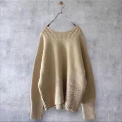 ★美品◆アダムエロペ◆ バックＶネックニットプルオーバー