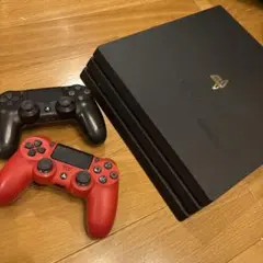 PlayStation 4 Pro 本体 ジェットブラック　コントローラー2台付