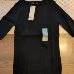 GU ブラック リブボートネックセーター Sサイズ