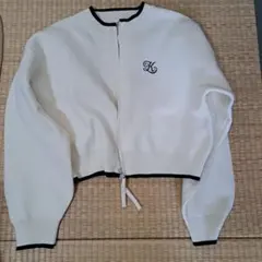 KHALITA ホワイト ニットカーディガン