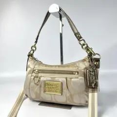 Coach bag 2way Signature Poppy hangtag