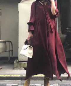 SNIDEL スナイデル ボウタイロングストレートワンピース