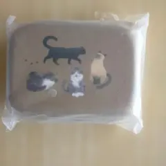 カルディ　猫イラスト ブラウンガジェットケース