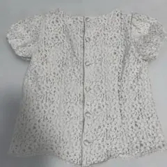 女の子　半袖　ブラウス 120 アイボリー