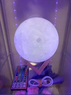 充電式　ムーンライト 月型ライト リモコン付きのサムネイル