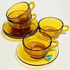 アデリアADELEXカップ＆ソーサー70sアンバー ティーカップ 強化 琥珀