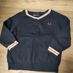 FRED PERRY ネイビー Vネックニット 104cm