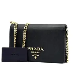 【みな様】プラダ PRADA チェーンウォレット 1BP006 ブラック
