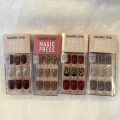 MAGIC PRESS ネイルチップ4点セット 貼るだけ まとめ売り 時短ネイル