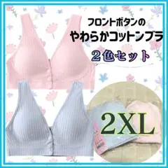 授乳ブラ 2XL 2色セット フロントホック ノンワイヤー マタニティ コットン