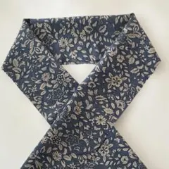 半襟☆ハンドメイド☆ほどき布⭐︎花(青系)