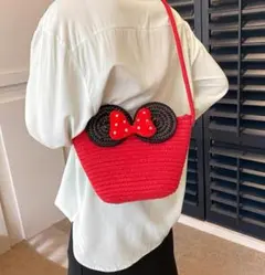 ミニーマウス風赤トートバッグ