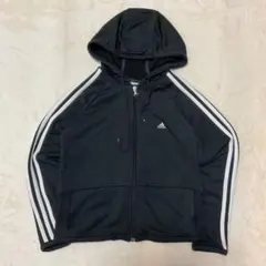adidas 【M】　ブラック フード付き　パーカー フーディー