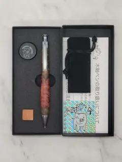 ⑩こぶた工房 シャープペンシル マーブルウッド極上杢 ひび割れあり0.5