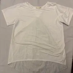 Chez toi ホワイト Tシャツ 裾ストライプのサムネイル