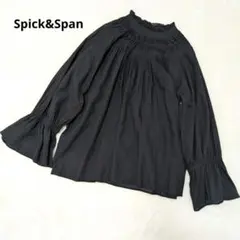 Spick&Span コットンボイルタックフリルブラウス ブラック インド綿のサムネイル