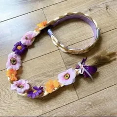 ラプンツェル ウィッグ コスプレ 子供 ハロウィン プリンセス カチューシャ