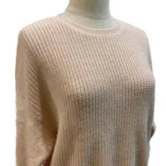 【イーハイフンワールドギャラリー】袖フェザーニット 長袖 プルオーバー 秋 冬