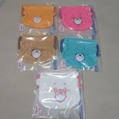 未使用　ケアベア　ガチャガチャ　フェイス巾着　第五弾　5種コンプ