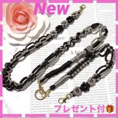 限定　ハンドメイド　3wayパラコード　スマホロングストラップお花　プレゼント付