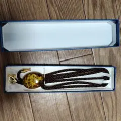 帆船柄　装飾　ブラウンループタイ