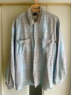 BIG MAC 水色 チェック柄 ネルシャツ US-Lサイズ