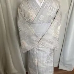 C30正絹　袷　訪問着　トールサイズ　極美品　着物 訪問着t1114 ベージュ牡丹藤桜(トールサイズ) | 着物レンタルの