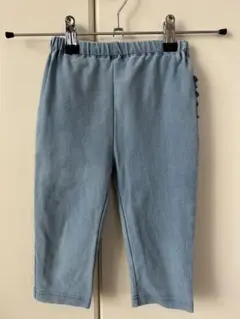 petit main フリル付きレギンスライトブルー110㎝