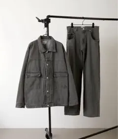 【ZOZO完売品美品】EMMA CLOTHES オーバーサイズデニムセットアップのサムネイル