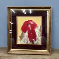 美品 歌舞伎 連獅子 伝統工芸 壁掛け インテリア 壁掛け インテリア 作品