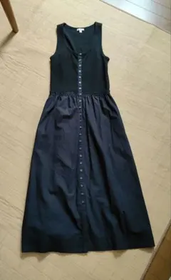 GAP★切り替えワンピース Sサイズ リブ 前開き 黒ブラック ギャップ