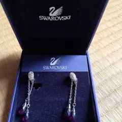 Swarovski 紫クリスタル ピアス
