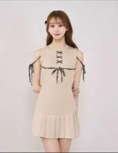 Darich ドッキングレースアップミニワンピース/FL