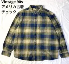 george アメリカ古着　ネルシャツ オンブレ　チェック　90s ヴィンテージ
