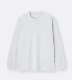 2/20で出品終了】GU ジーユー　ヘビーウェイトクルーネックTシャツ(長袖)