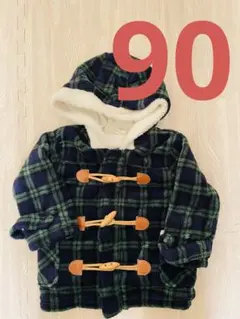 【90】アウター　上着　男女兼用　チェック柄　ダッフルコート　冬