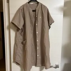 ベージュ シャツワンピース マタニティ
