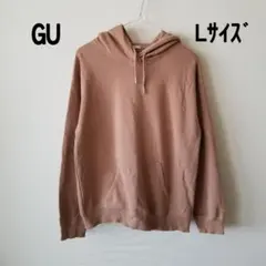 フロントポケット付き スウェットプルパーカー GU ベージュ Lサイズ