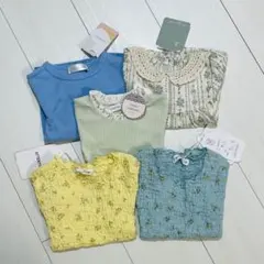 半袖Tシャツ 90cm 女の子 花柄 シンプル 5枚まとめ