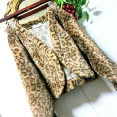 控えめレオパードふわふわショート上質ファーコート