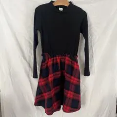 デビロック　長袖　チェック柄　ワンピース　140cm 赤チェック