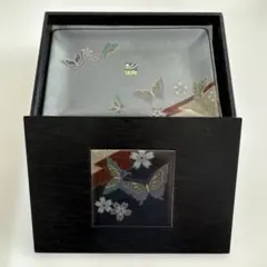 角銘々皿 瑞陶　蝶の都 17センチ× 11センチ　5枚