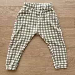 ペアマノン PAIR MANON ベージュ ギンガムチェック パンツ 100