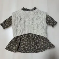 petit main 花柄ワンピース 80サイズ